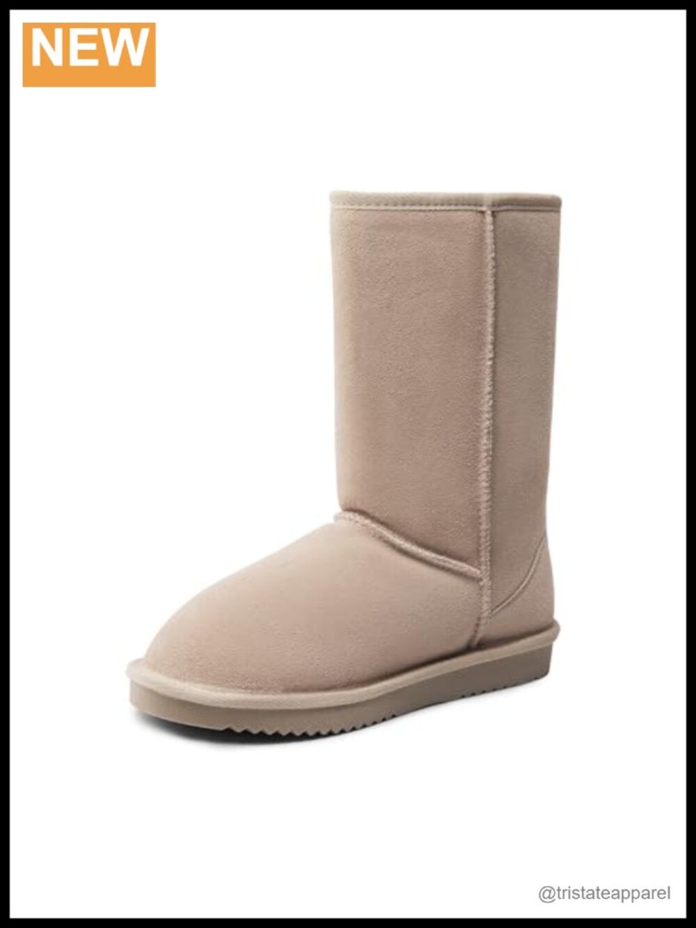 Faux Fur Lined Water Repellent Suede Pull-On Snow Boots with Grippy TPR Outsole